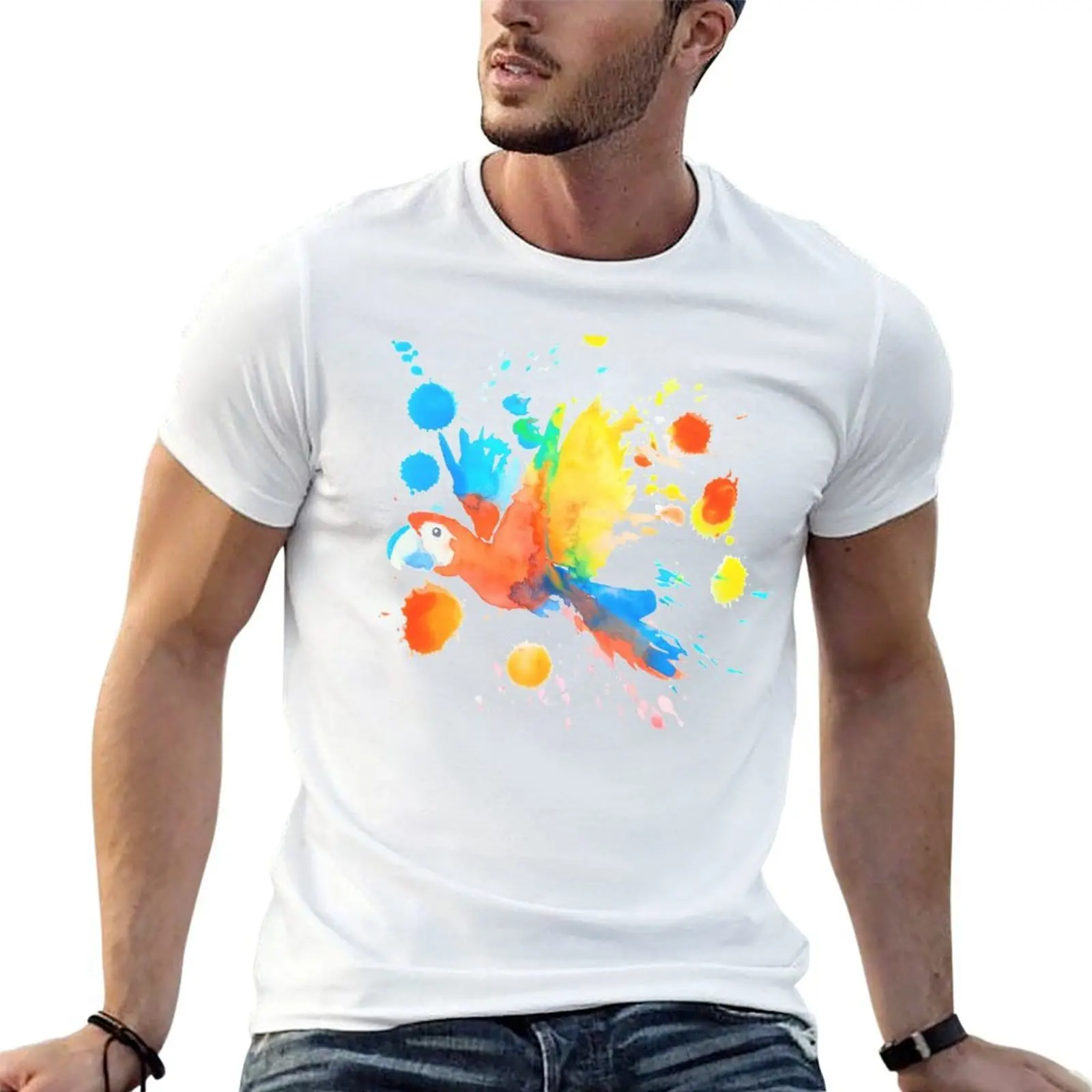 

Parrot (Minimalistic Watercolor Edition) T-Shirt g man t shirts for men funny t shirts man t shirts for man slim fit T-shirt