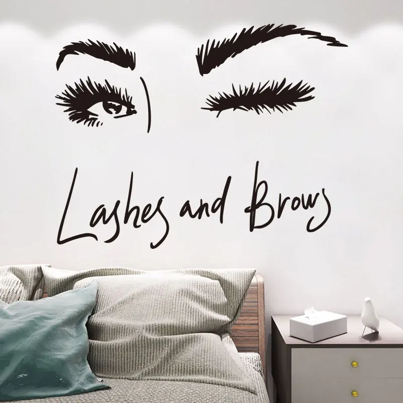 Beautiful Lashes And Brows Wall Stickers For Home Decoration Girls Room Wall Mural Art Diy Kids Decals