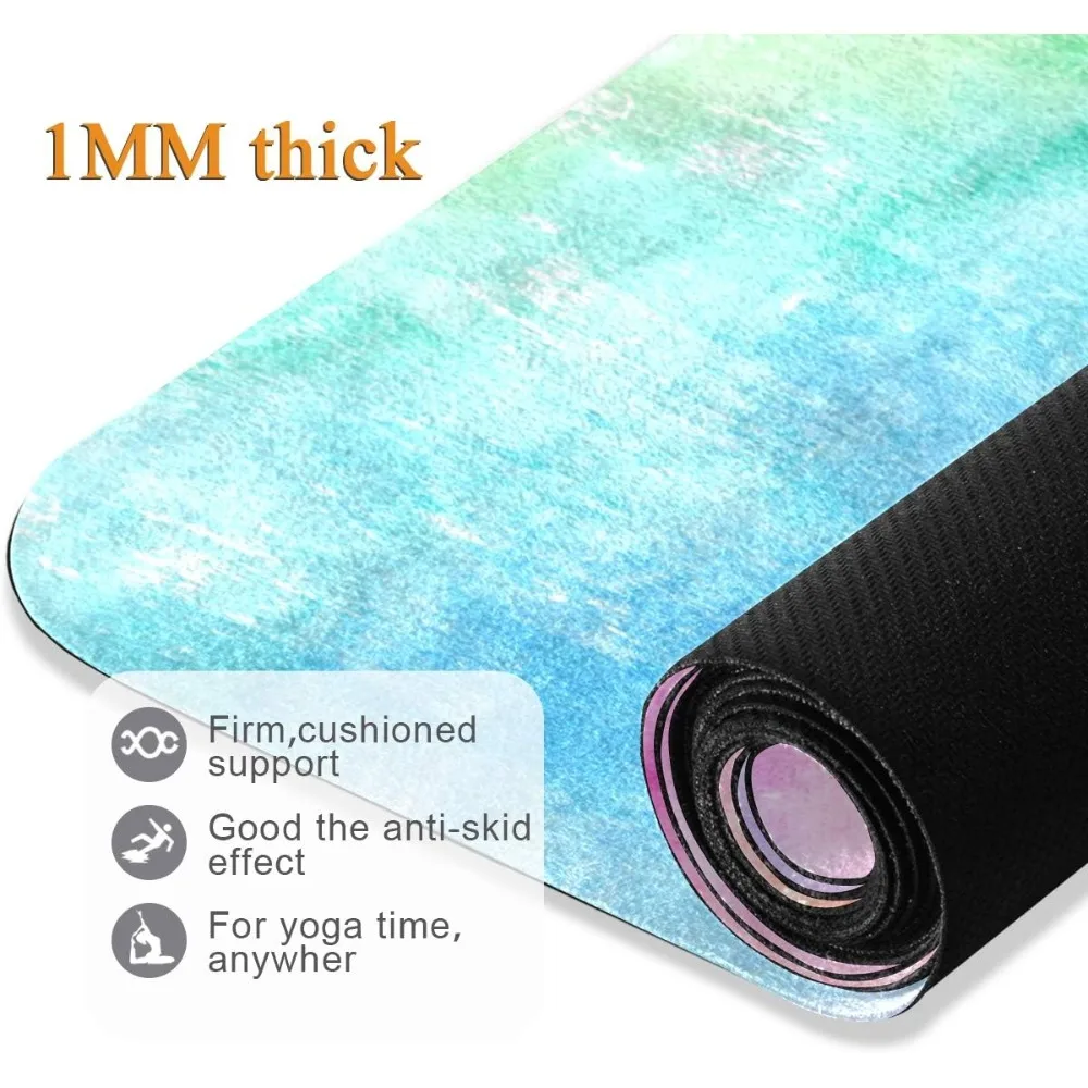 سجادة يوجا فانتاسي ماندالا، سجادة تمرين صديقة للبيئة غير قابلة للانزلاق لتمارين أرضية اليوجا والبيلاتس