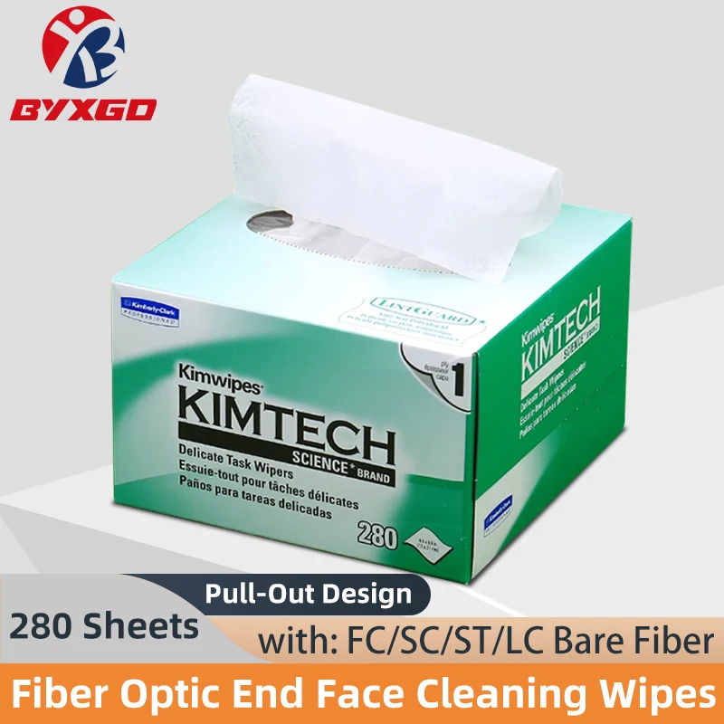 lencos-de-limpeza-de-fibra-Optica-byxgd-sem-fiapos-280-folhas-para-conectores-sc-fc-st-lc-uso-duplo-seco-e-Umido-caixa-retratil-kimwipes