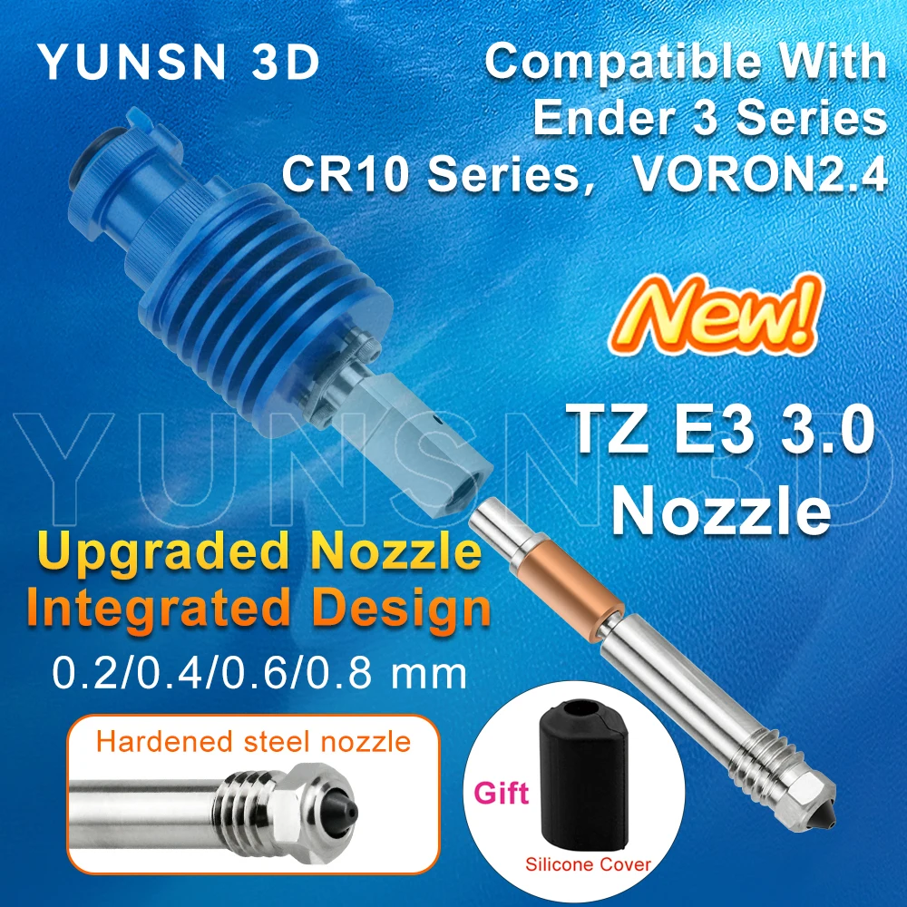Nozzle For Ender 3/3-V2/3 PRO VORON 2.4 CR10 All-In-One Bimetallic Hardened Steel Nozzles 0.2 0.4 0.6 0.8mm 3D Printer Part