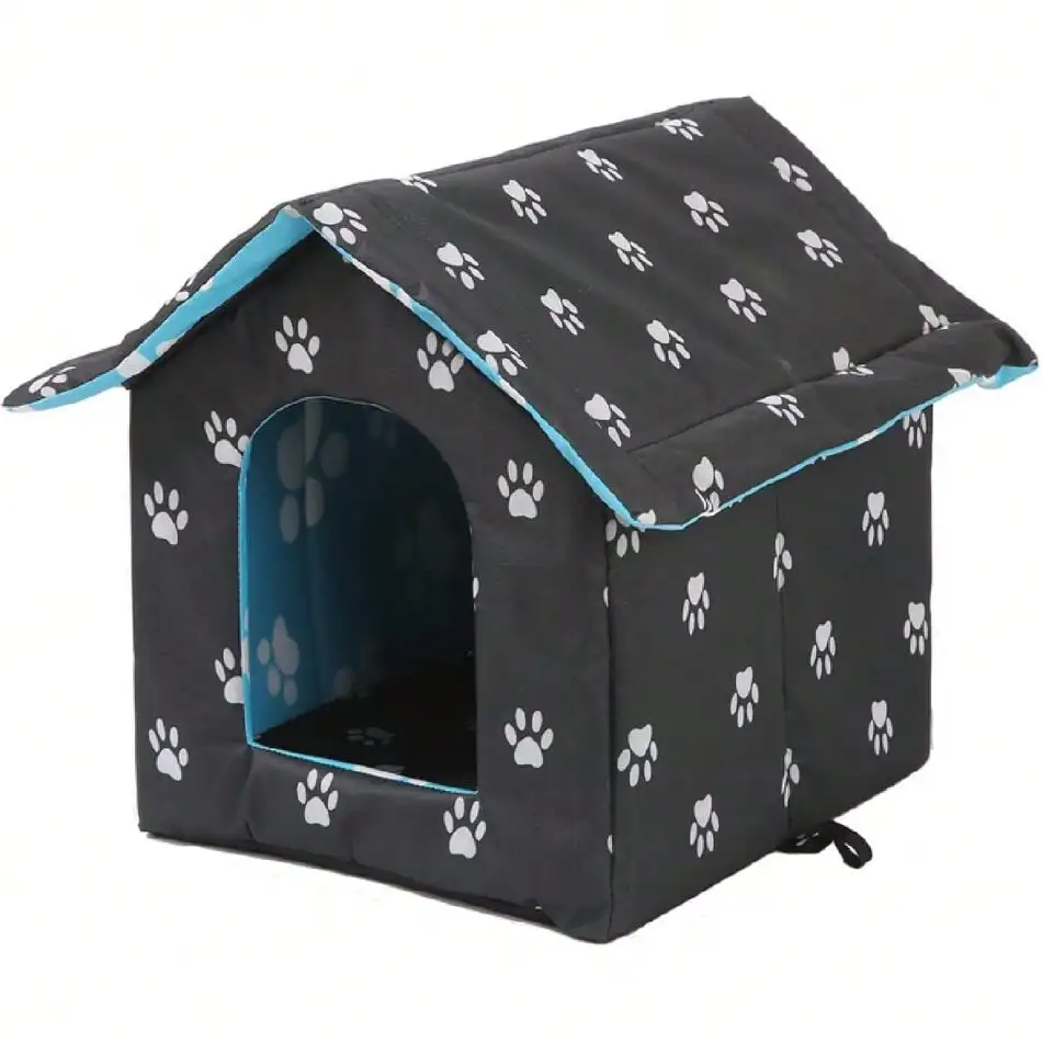 

Cat Houses For Outdoor Cats, Weatherproof Warm And Insulated Cat House With Transparent Curtain Pet House, St