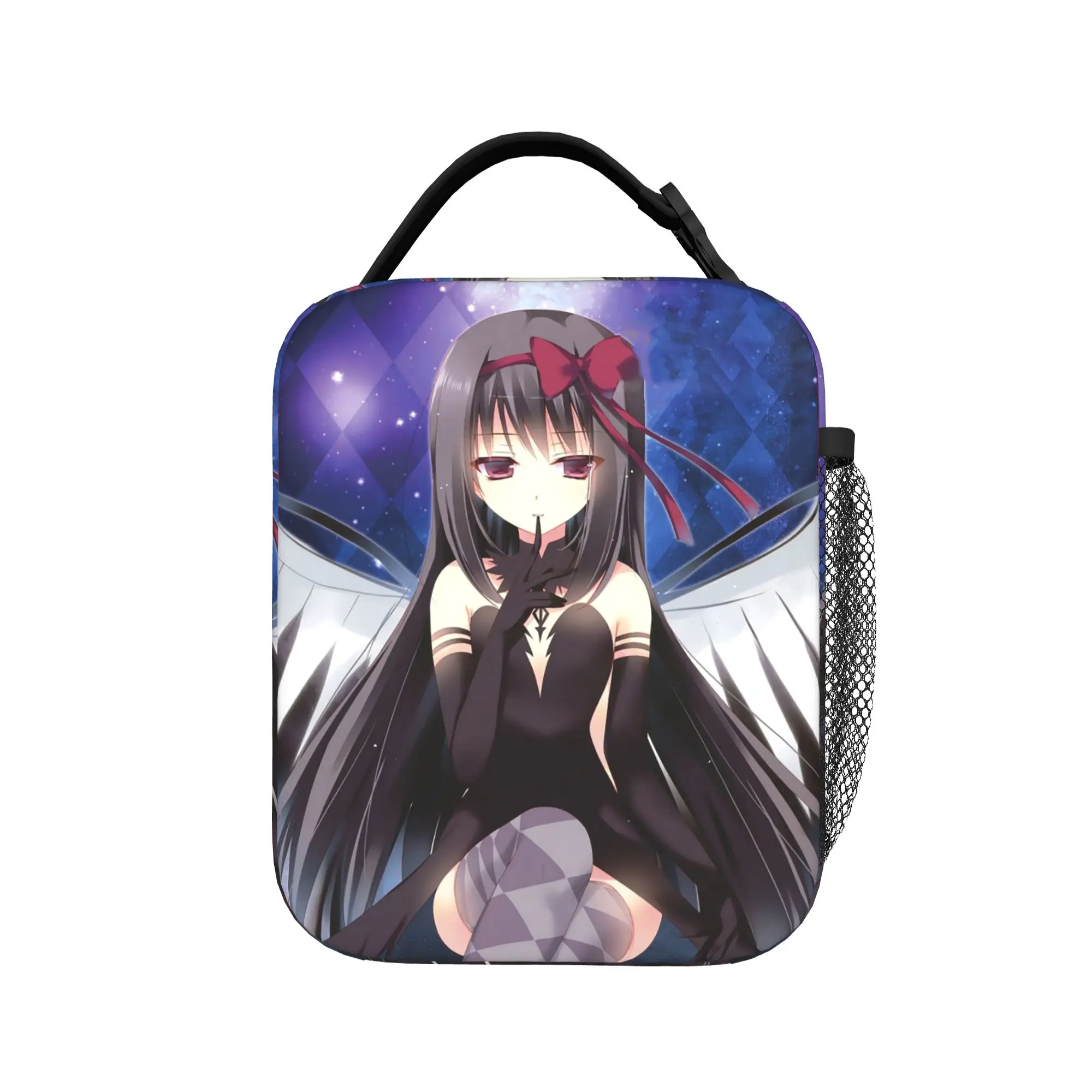 Insulated Lunch Bag High Capacity Puella Magi Madoka Magica Meal Container Cooler Bag Tote Lunch Box College  Picnic Food Bag