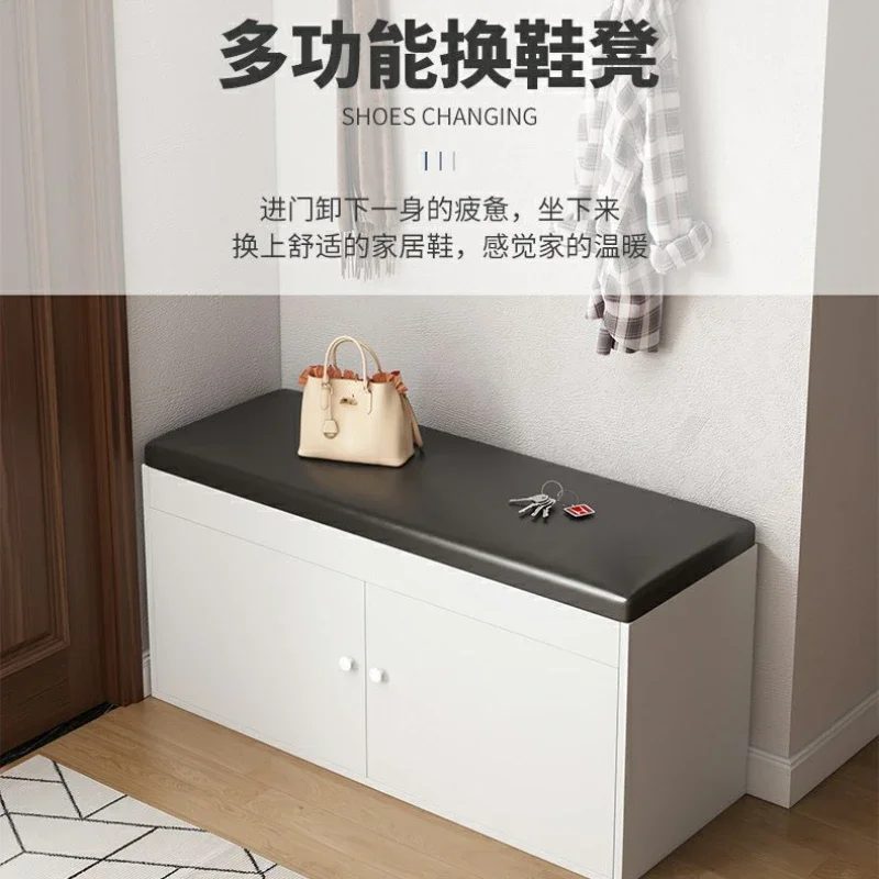 

Shoe Cabinet Home Doorway Simple Rack Stool Integrated Indoor Entrance Footstool Changing