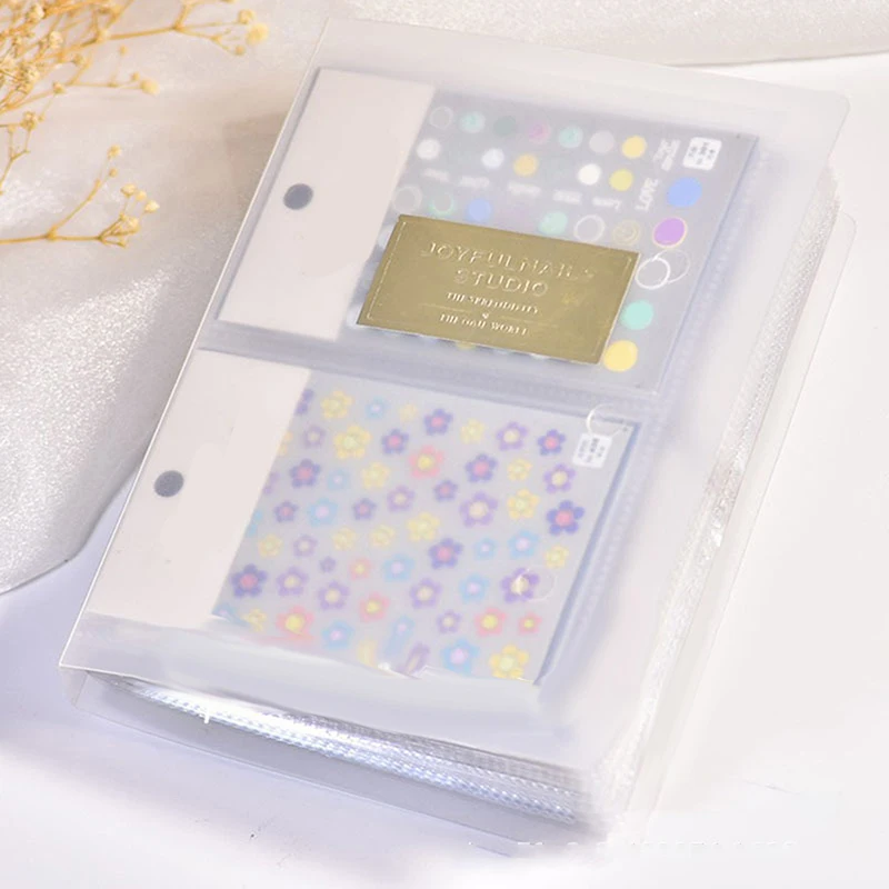 80 Slots Album Card Package Button Type Manicure Sticker Notebook  Nail Stickers Storage Book Large Capacity Exhibition Photo