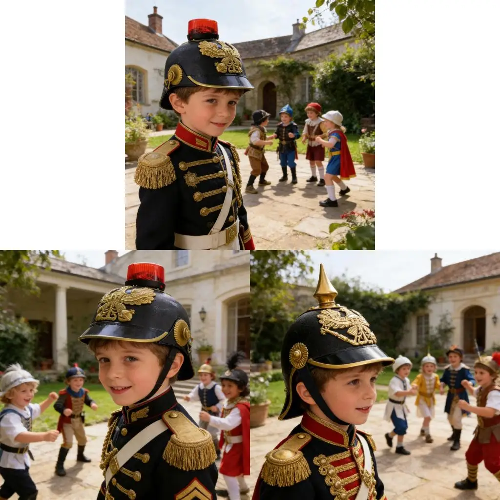  Lightweight Plastic Helmet For Kids Role Playing Dress Up Prussian Soldier Cowboy Costume Ages 4-6 Years