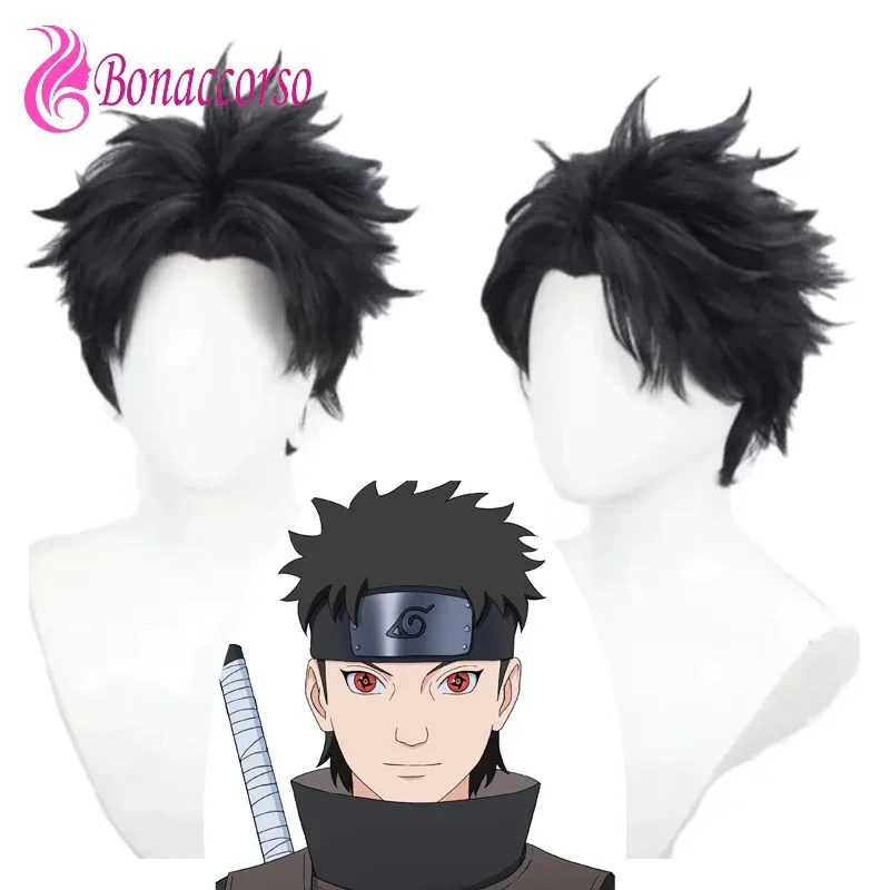 

Uchiha Shisui Косплей Синтетический короткий прямой парик HOKAGE NINJA Аниме Coser Термостойкое волокно Высокое качество Wix; 3, v'9.e; 7'