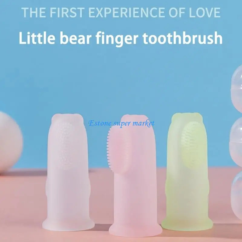 

090B Silicone Baby Finger Toothbrush for Training Teething Cleaning Massager
