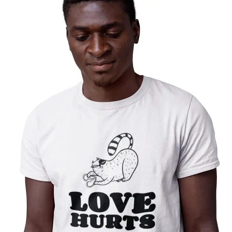 

Love Hurts T Shirt Anti Valentines Day Outfit for Him Funny Singles Idea
