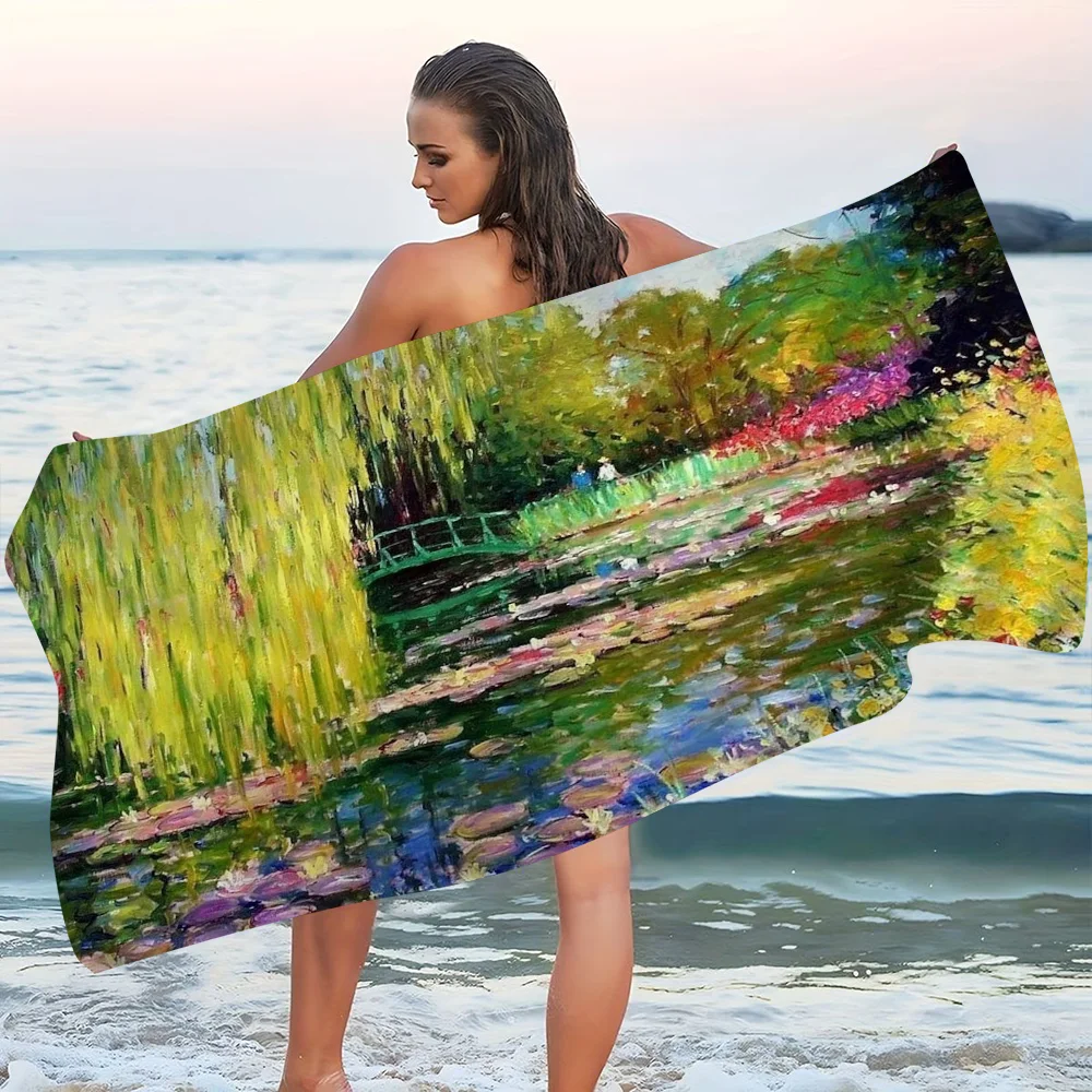 

Claude Monet Big Microfiber Beach Towels Quick Dry Towel Sand Beach Towels Pool Towel For Travel Swim Pool Yoga