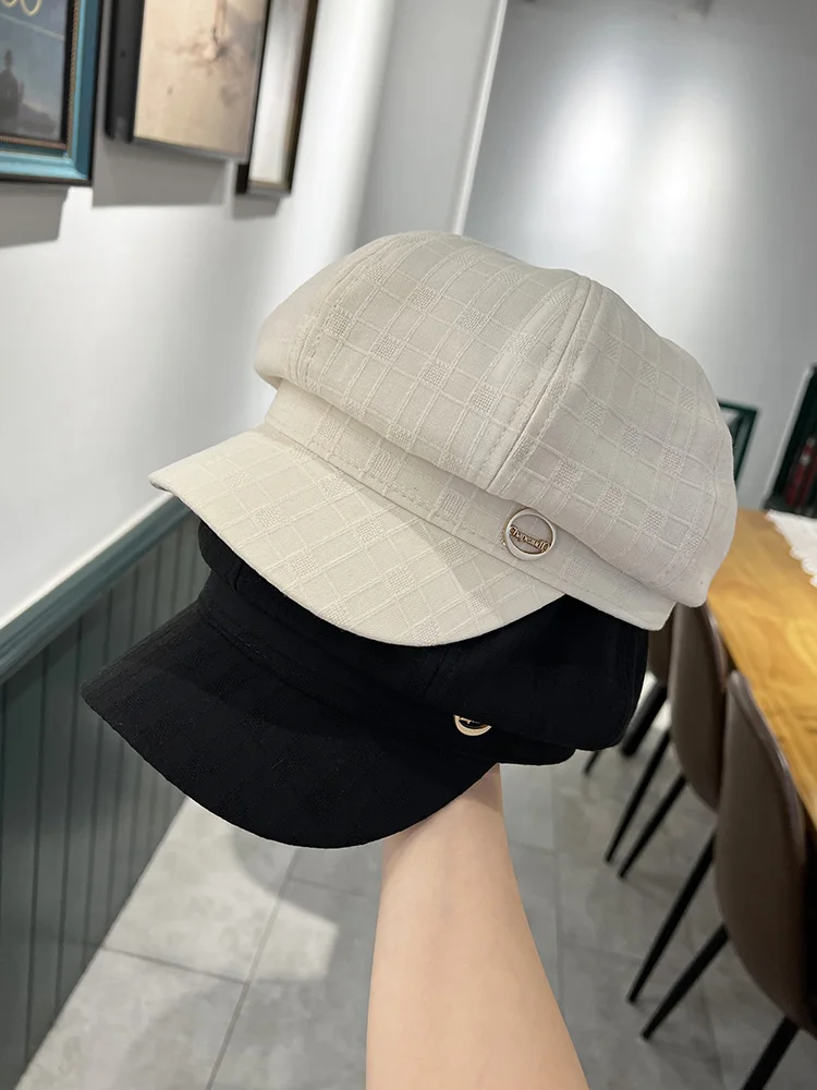 Designer Brand Octagona Kепка Female Summer Thin Models Out Street Display Face Small Bud Painter Cap Casual Newsboy Hat Tide