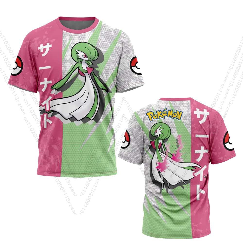Camiseta fresca de Pokémon de Anime, Cosplay de Gardevoir Y2k, ropa informal de verano para hombres y niños, uniforme de regalo, juguete estampado de manga corta