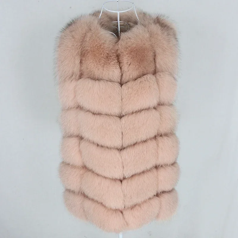 Real Fox Fur Vest Women Sleeveless Natural Fox Fur Coat Spring Winter Jacket Fur Coat Warmer Waistcoat Thick Warm Streetwear