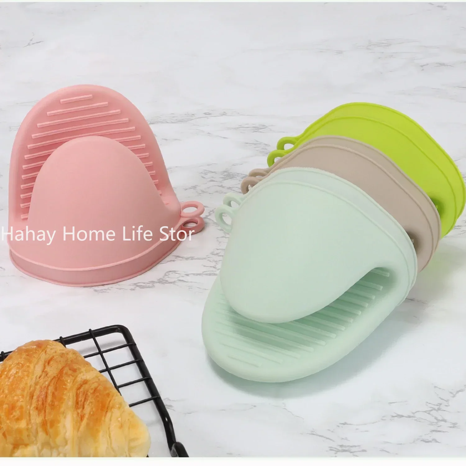 1pc Silicone Heat Resistant Gloves Clips Insulation Non Stick Anti-slip Pot Bowel Holder Clip Cooking Baking Oven Mitts