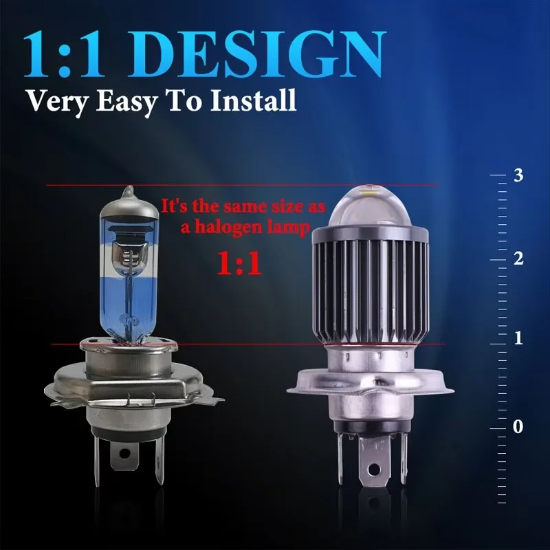 H4 LED Motorcycle Headlight H4 BA20D P15D CSP Led Lens White Yellow Hi Lo Beam Spotlight Motorbike Scooter Running Lamp image 4