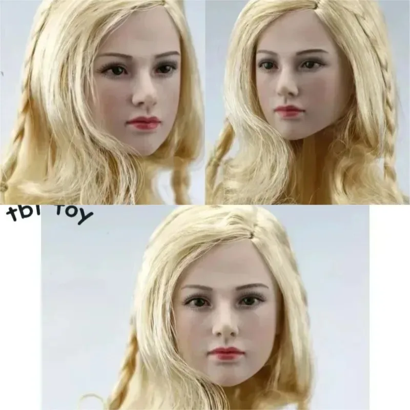 

1/6 Scale Girl Valkyrie Blond Head Sculpt Long Hair Head Carving for 12'' Female Soldier Suntan Tbl Ph Action Figure Body Toy