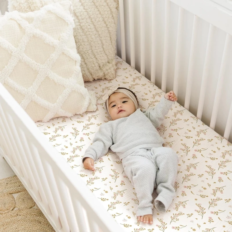 Drap berceau en coton pour bébé, drap-housse lit pour nouveau-nés taille, couvre-lit en tissu doux respirant,