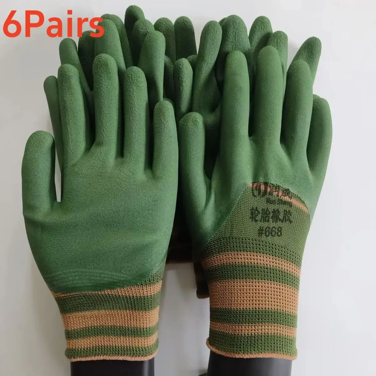 6 Pairs Work Gloves Crinkle Latex Rubber Gloves Professional Protective Gloves Construction Garden Men Womanen Factory Wholesale