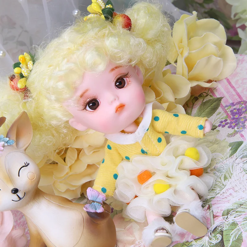 Dream Fairy 1/12 BJD DODO Puppe 14cm Mini-Puppe mit Gelenk-Körper Niedliches Spielzeug Engel-Überraschung Ob11