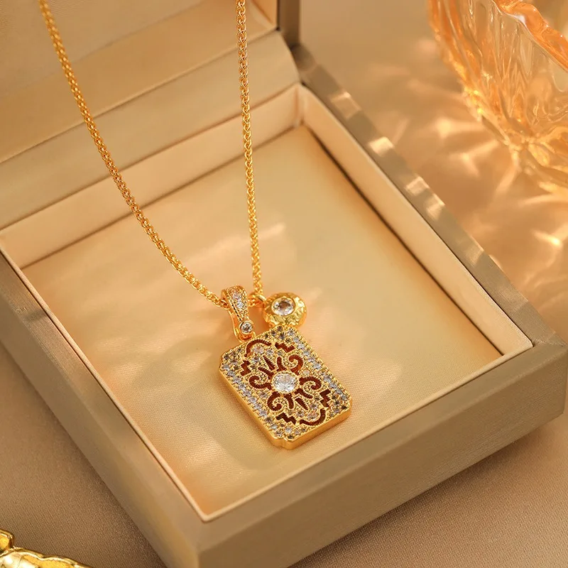 

Новое колье из циркония, ретро-стиль, элегантное, высококачественное, нишевое, универсальное, изысканное, на ключицу, цепочка на шею