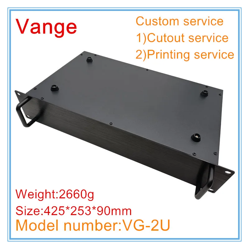 Vange 2U server project box 425*253*90mm steel enclosure diy device housing