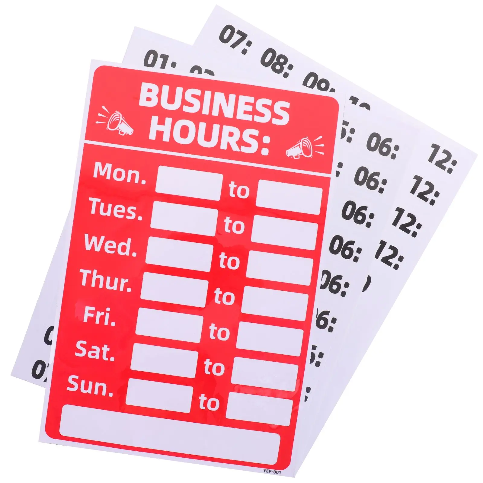 2Pcs Business Hours Signage Self Adhesive PVC Changeable Opening Signs Labels Waterproof Bank Office Shop Cafe Restaurant Store