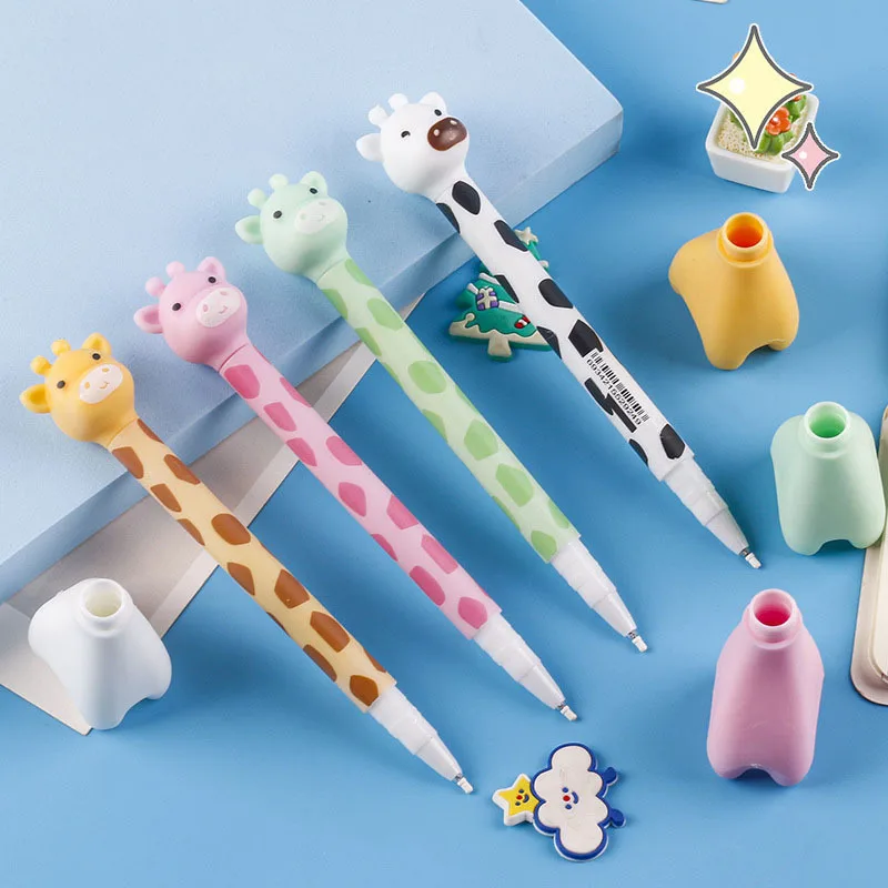 1 Piece Lytwtw's Kawaii Cute Giraffe Cartoon Gel Pen Stationery School Office Supply Creative Sweet Pretty Gift