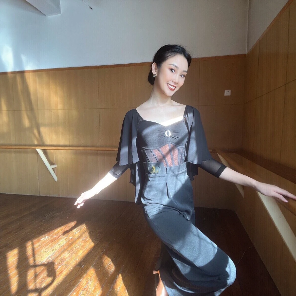 Dames Ballroom Dans Kleding Latin Dance Tops Zwarte Dansbroek Vrouwen Salsa Wals Tango Dans Praktijk Kleding DNV25874