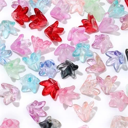 20pcs 10x13mm Colorful Lily Flower Glass Beads For Handmade Diy Earrings Necklace Craft Bracelet Jewelry Making Bead Accessories
