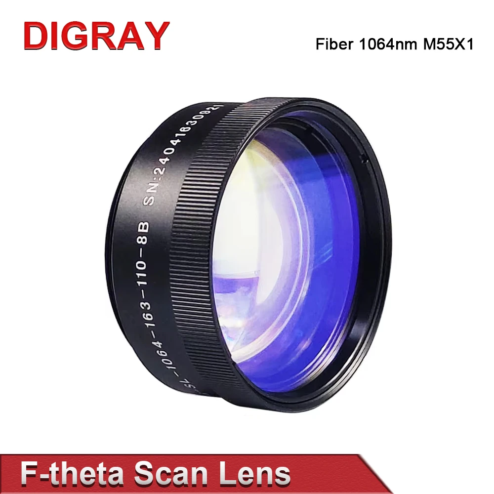 DIGRAY F-theta Scanning Lens Parts Thread M55 1064nm Galvanometer Field Lens Suitable For 1064nm YAG Fiber Laser Marking Machine