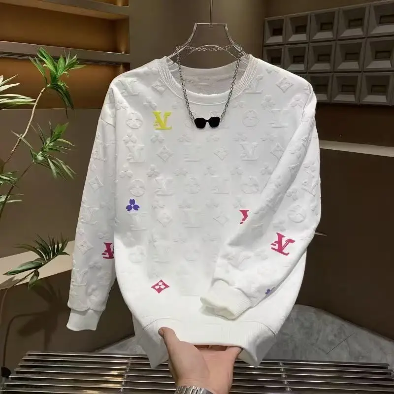 Autumn and winter European and American casual sweater men's trendy brand round neck long-sleeved shirt men's fashion top men's