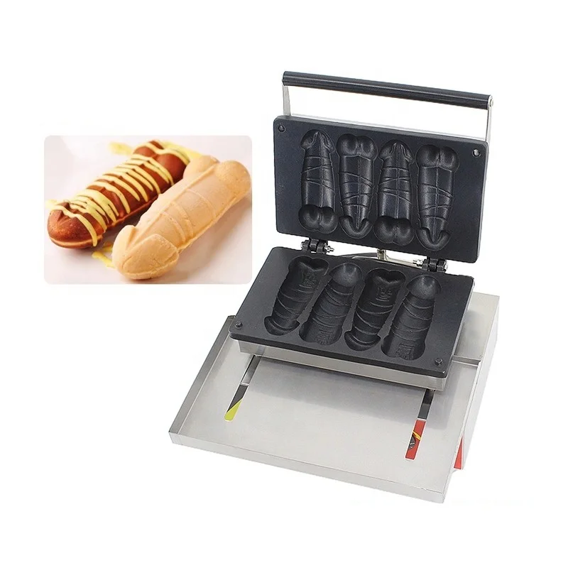 Penis Shape Stuffed Lolly Hot Dog Machine Heavy Honeycomb Electric Pancake Commercial Waffle Stick Maker