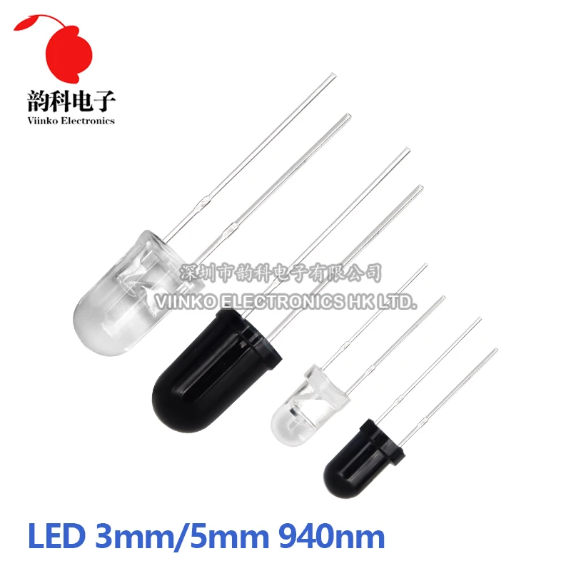 10pairs 3mm 5mm 940nm LED Infrared Emitter and IR Receiver Diode Diodes 301A for arduino