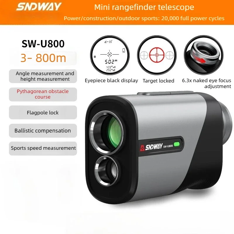 Hot Sell Sndway SW-U800 Laser Rangefinder High Precision Infrared Distance Meter Outdoor Angle Height Speed Mini Portable Golf F