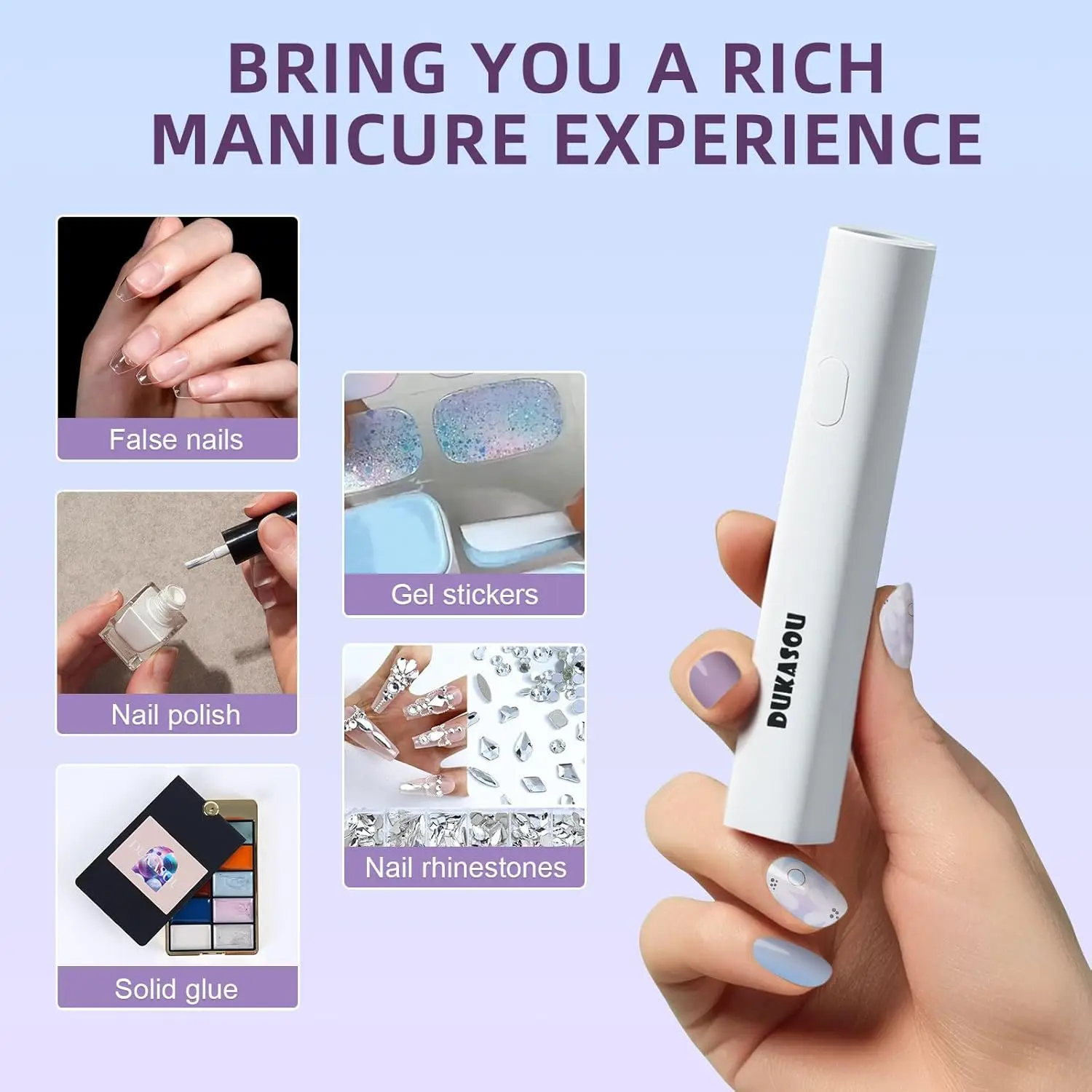 Przenośna lampa UV do paznokci żelowych, bezprzewodowa suszarka do paznokci LED z mini urządzeniem ręcznym ładowanym przez USB do samodzielnego manicure