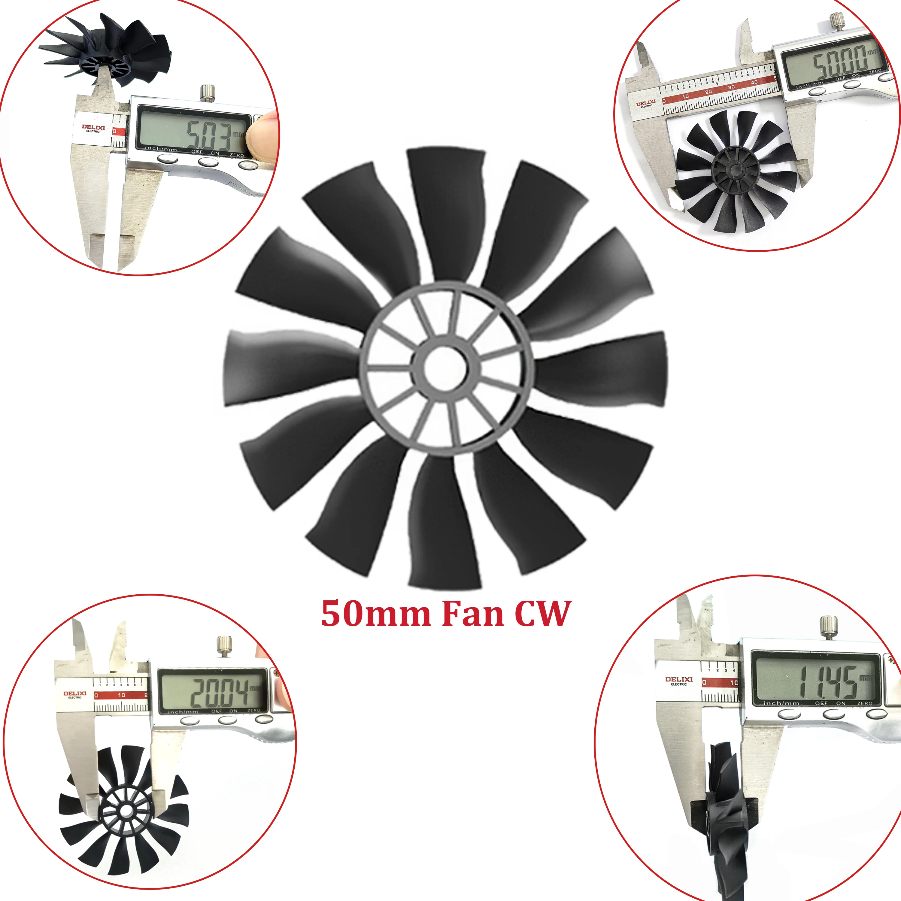QX-MOTOR 12Blades CW CCW 70mm 64mm 50mm Fan Blade for EDF Handheld Violent Fan Multirotor Helicopter Fixed-Wing Drone Parts view 2