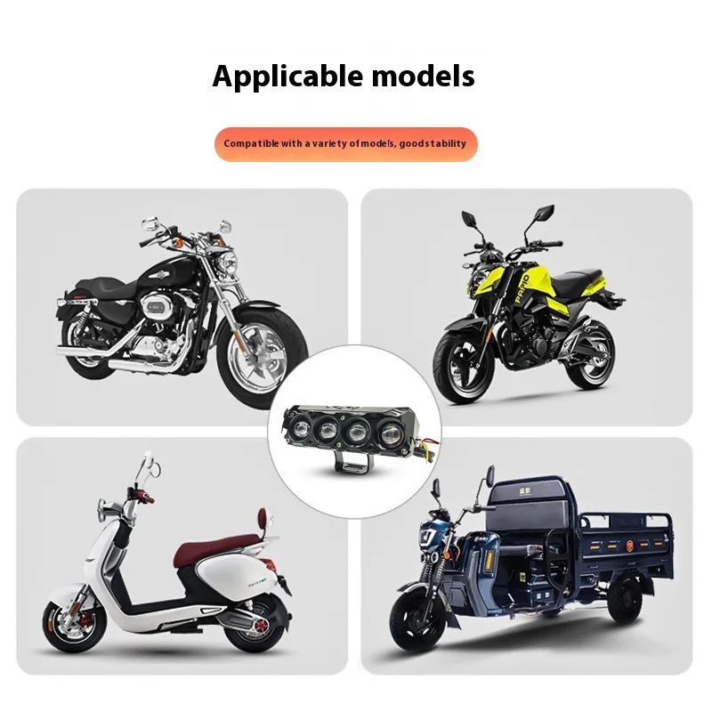 6 عدسات دراجة نارية أضواء Led الأضواء الأمامية المصباح مساعد عالية مشرق الأبيض والأصفر موتوكروس الملحقات #5