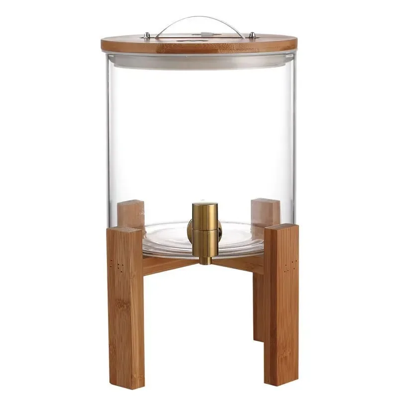 Custom Large Capacity Glass Beverage Dispenser with Faucet for Beer Wine Tea Mixed Drinks
