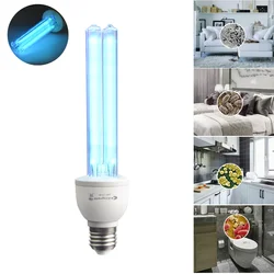 Ultraviolet Lamp E27 Ozone Quartz Lamp Timer Home Toilet Shoes Box Indoor UVC Lamp Wand Kitchen UV Light Bulb 15/25W 110V 220V