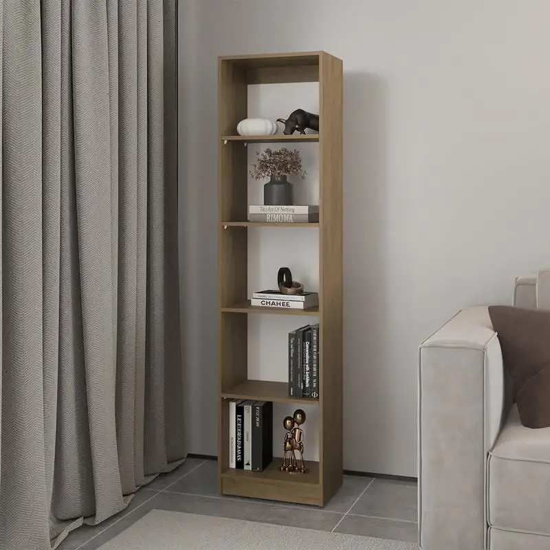 

Eco Bookcase, 5 Shelves, Macadamia/White, Manufactured Wood, Stylish Storage Solution for Home or Office