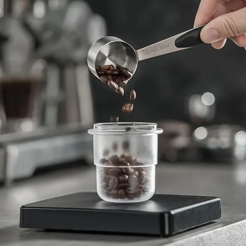 58mm Coffee Portafilter Dosing Cup Black Clear Espresso Sniffing Mug Coffee Dosing Cup Anti-flying powder Coffee Machine tools