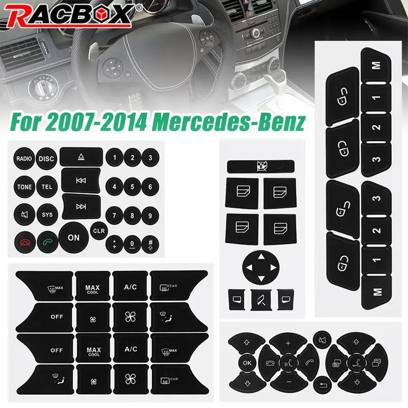 Car Center Console Button Repair Stickers Set for Mercedes Benz C-Class SLK CLS SL GLK A B E-Class W204 C204 W218 W212 W176 W246