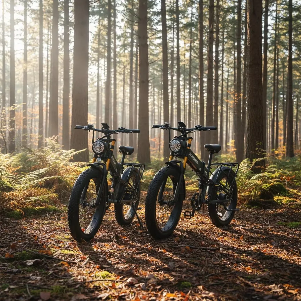 

Складной электрический горный велосипед BURCHDA R5 Pro 48V 20Ah с 26-дюймовыми широкими шинами 4.0, алюминиевый сплав, бесщеточный двигатель, в наличии на складе в США, двойной привод