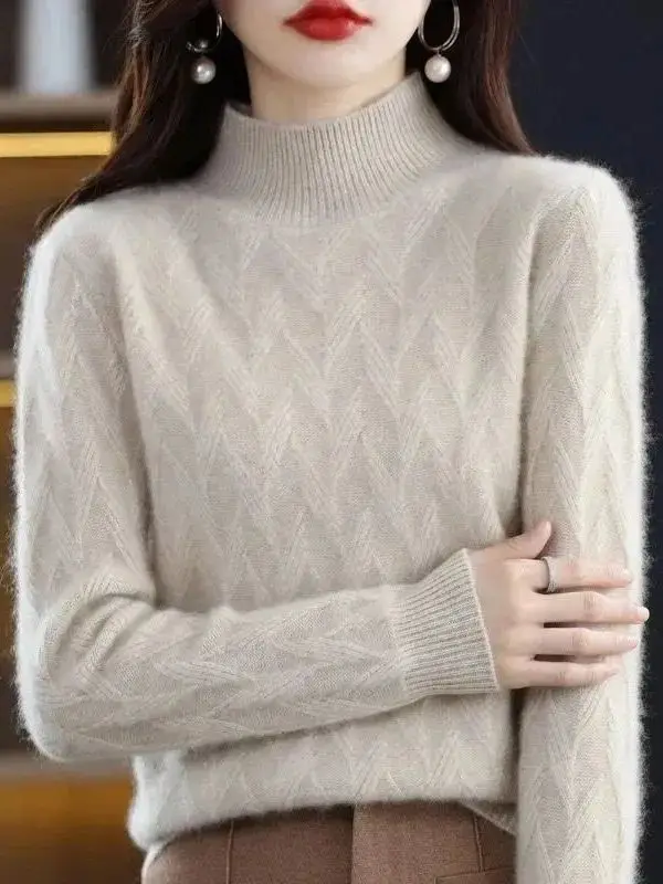Thiened Autumn Winter Women's Sweater Pure Color Base Layer irt Inner Match Coat Small Size Casual Sle Knitted Top