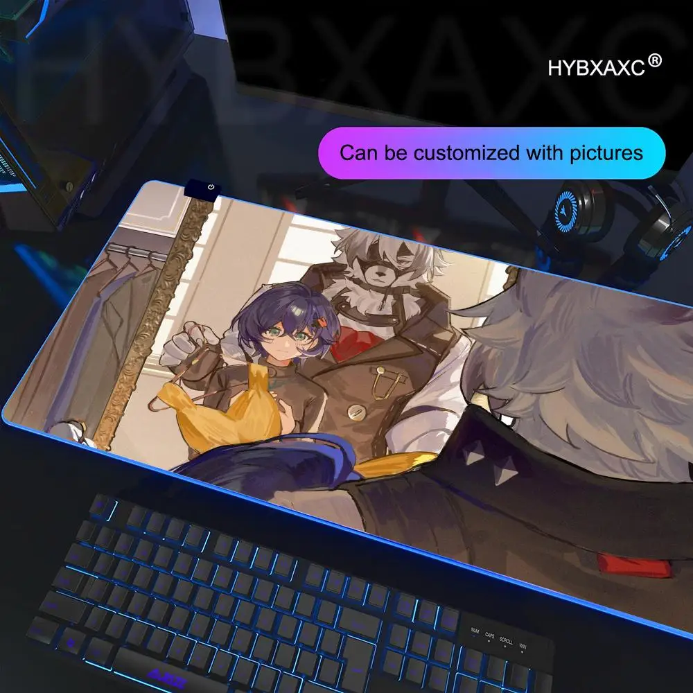 Zenless Zone Zero Von Lycaon Muismat RGB Gaming Muismat Bureaumat HD Gamer Grote LED Licht XXL Muismatten PC Computer Tapijt