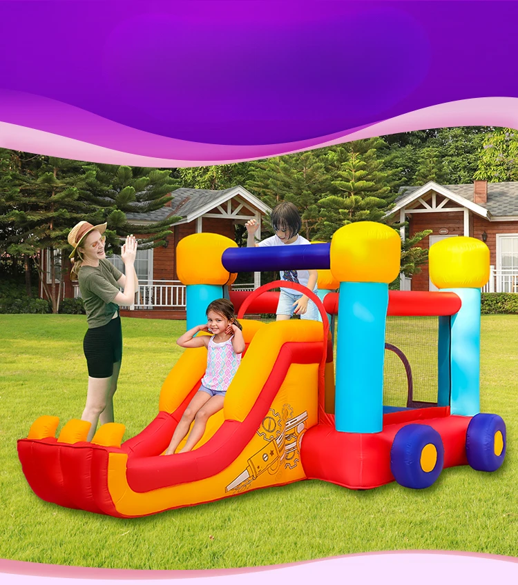 Excavation truck inflatable castle children's trampoline household indoor and outdoor small inflatable castle slide