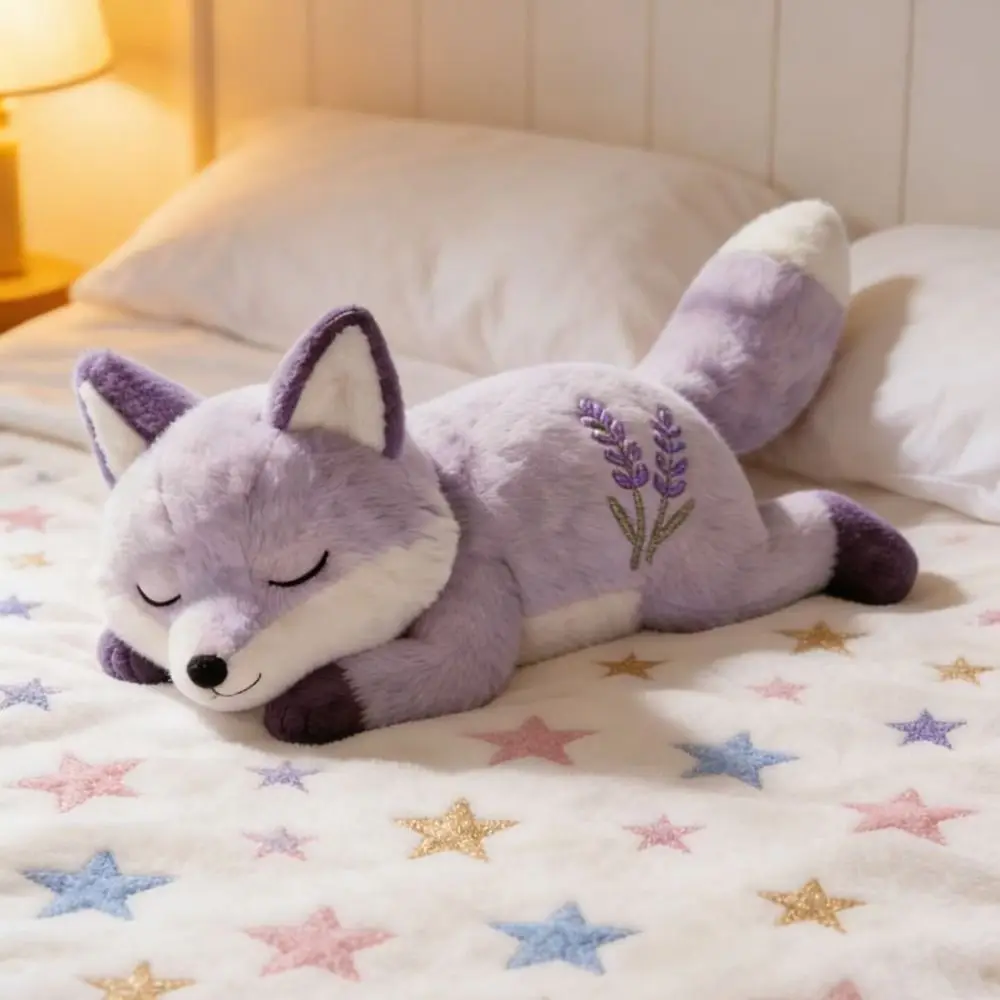 Plush Animal Body Pillow Purple Fluffy Tail Poultry Throw Pillows Cute Lavender Embroidery Animal Cushion Doll Toys For Men