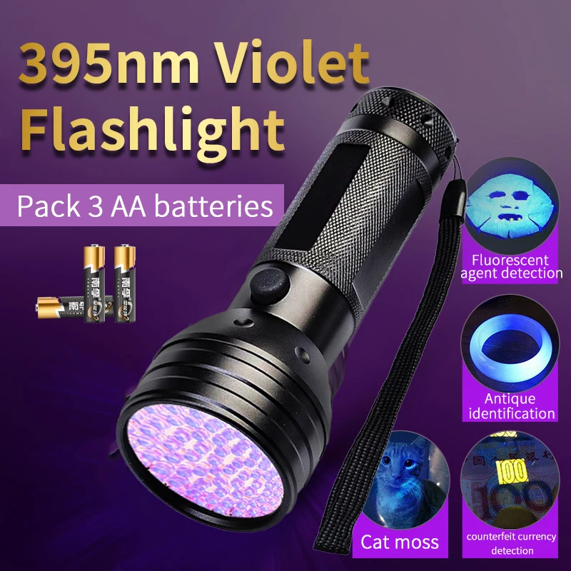 High quality high power waterproof UV flashlight ultra bright Multi-purpose 51 Led flashlight