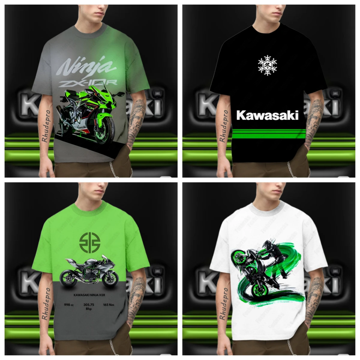 

25/26Kawasaki, оригинальная авторизованная футболка, футболка с принтом, быстросохнущая, впитывающая пот, свободная, удобная, локомотив, модная мото