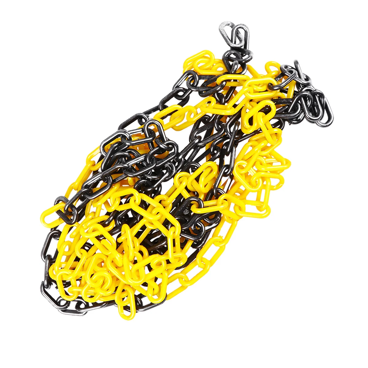 Corrente de segurança de plástico resistente a uv, 6m, amarelo, preto, durável, barreira de controle de multidão, construção, garagem, corrente de plástico